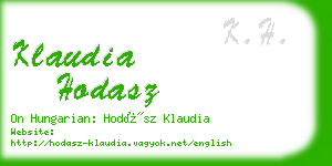 klaudia hodasz business card